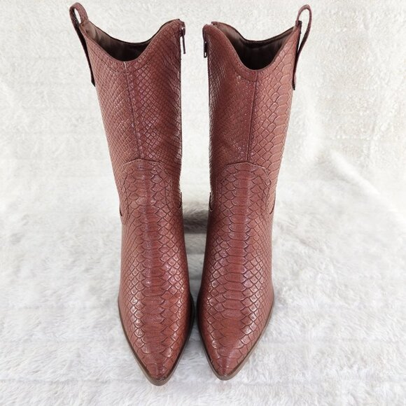 Tan Brown Western Cowgirl Cow Boy Ankle Boots Slayer - Picture 5 of 11